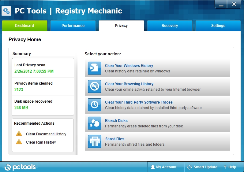 registry mechanic privacy