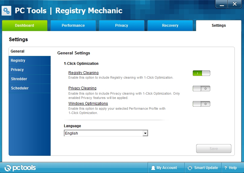 registry mechanic settings